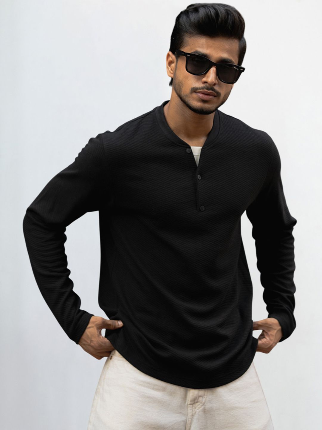 Powerlook Men Henley Neck T-shirt