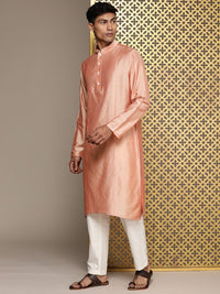 House of Pataudi Striped Thread Work Jashn Kurta