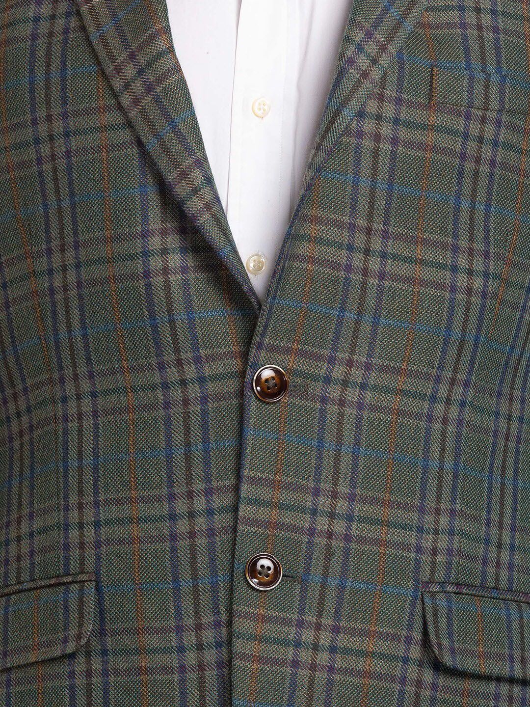 Park Avenue Men Checked Single-Breasted Blazer