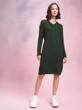 DressBerry Cable Knit Design Acrylic Winter Dress