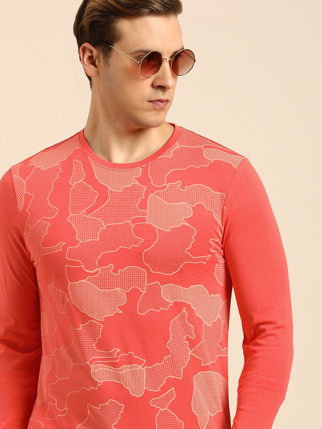 Being Human Abstract Printed Pure Cotton T-shirt