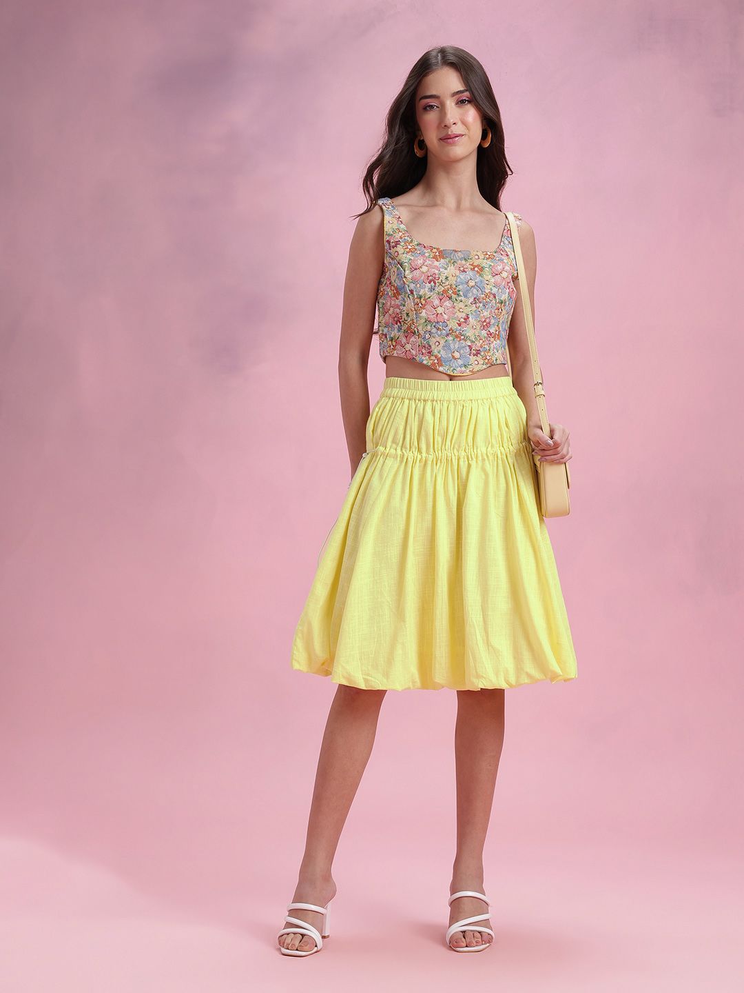 DressBerry Toggle Fastening Ruched Balloon Skirt