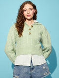 STREET 9 Ribbed Acrylic Crop Pullover