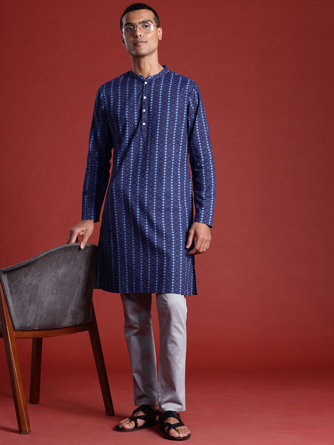 Anouk Pure Cotton Geometric Printed Short Kurta