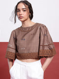 DressBerry Printed Schiffli Crop Top