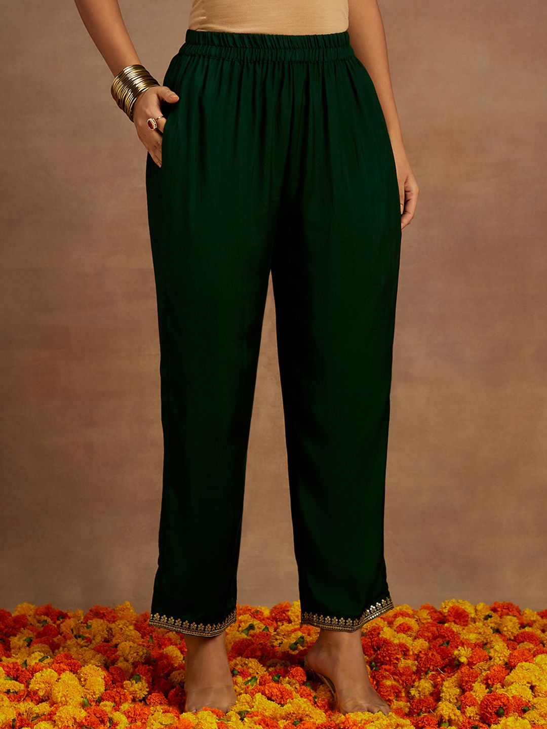 Libas Ethnic Motifs Embroidered Regular Kurta With Trousers & Dupatta