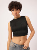 DressBerry Textured Wave Crop Top