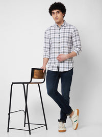 SPYKAR Tartan Checked Spread Collar Cotton Casual Shirt