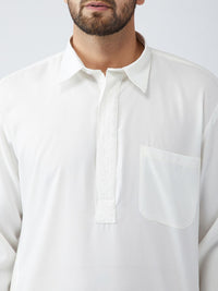 SOJANYA Men Off-White Solid Kurta with Salwar