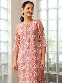 Libas Ethnic Motifs Printed Regular Notch Neck Kurta with Trousers & Dupatta