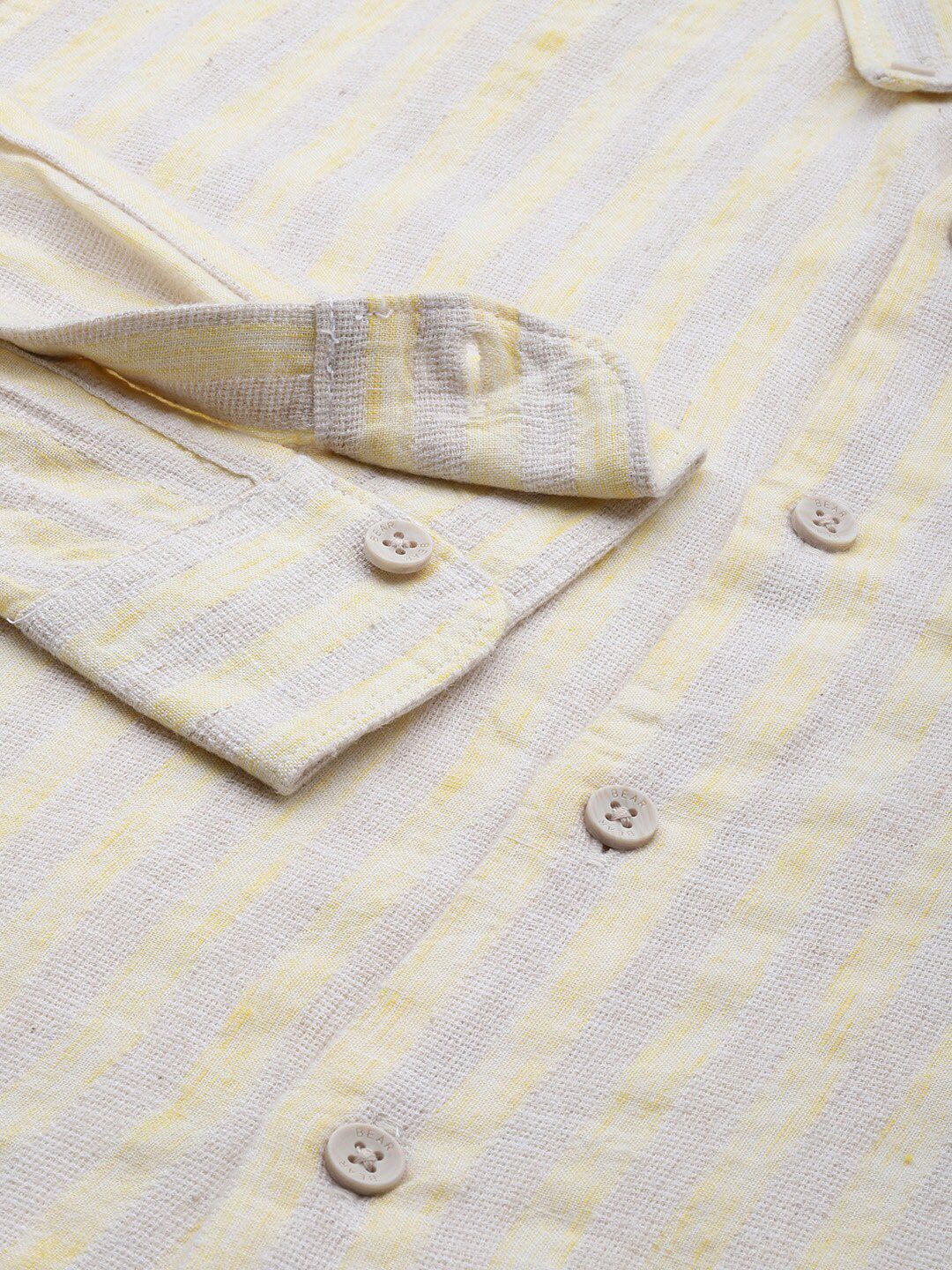 THE BEAR HOUSE Striped Spread Collar Slim Fit Opaque Casual Shirt