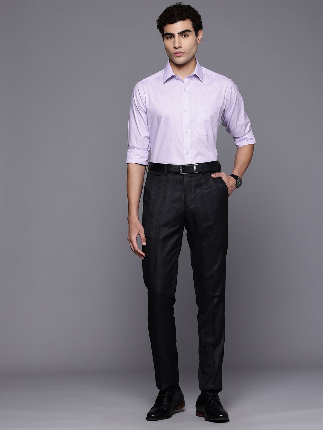 Raymond Slim Fit Checked Pure Cotton Formal Shirt