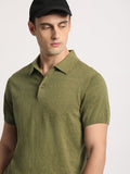 THE BEAR HOUSE Men Solid Regular Fit Cotton Polo Collar T-Shirt