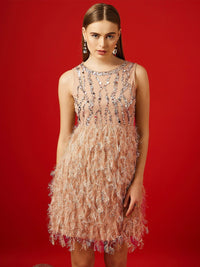 STREET 9 Embellished Sleeveless Net A-Line Dress