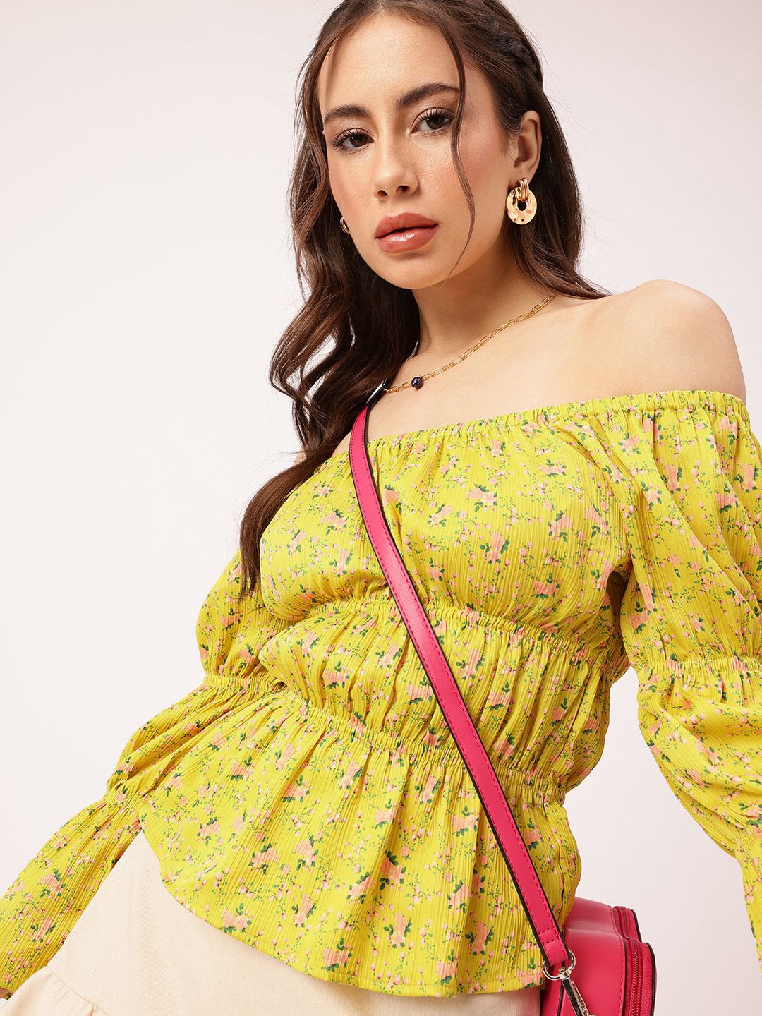 DressBerry The Hourglass Illusion Off-Shoulder Floral Top