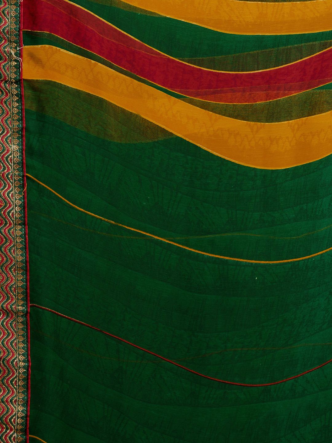 KALINI Striped Printed Pure Chiffon Saree