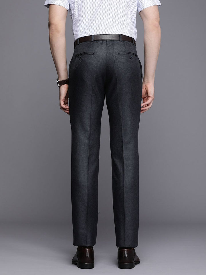 Raymond Men Self Design Textured Slim Fit Formal Trousers