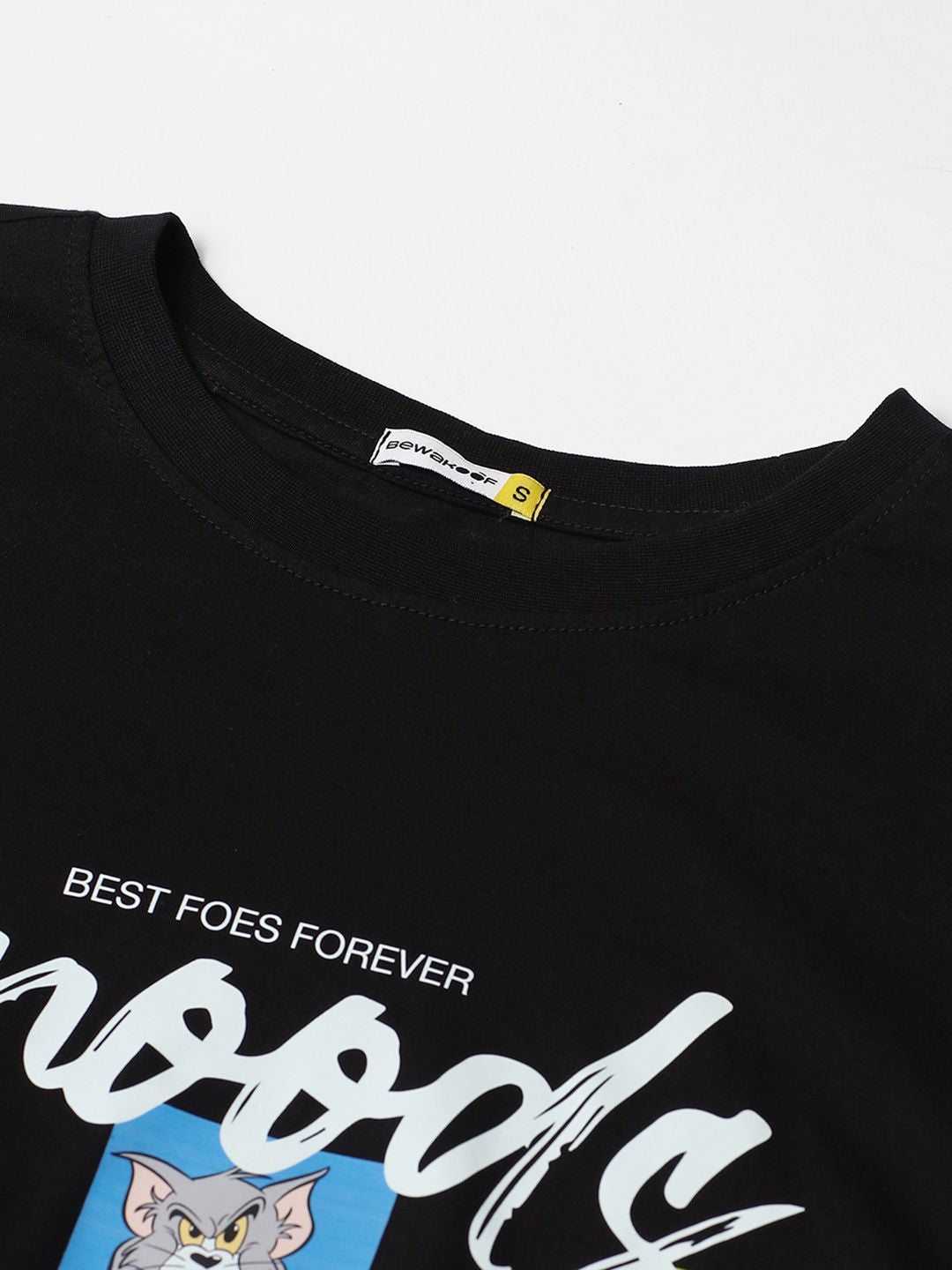Bewakoof x Official Tom & Jerry Merchandise Friends & Feelings Print Oversized T-shirt