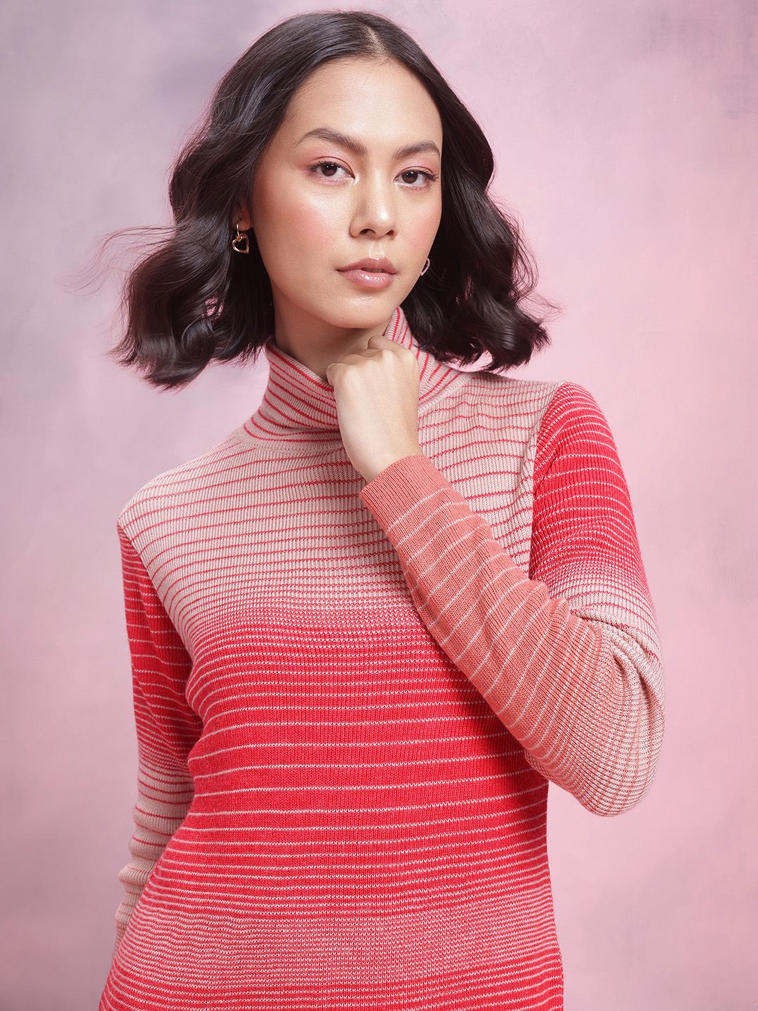 DressBerry Colourblocked Sheath Acrylic Winter Dress