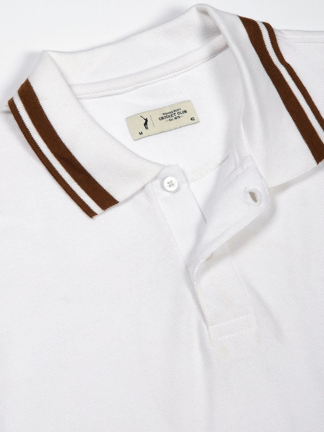 Thomas Scott Men Solid Polo Collar Cotton T-shirt