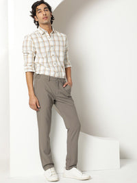 RARE RABBIT Men Fernie Slim Fit Tartan Checked Cotton Shirt