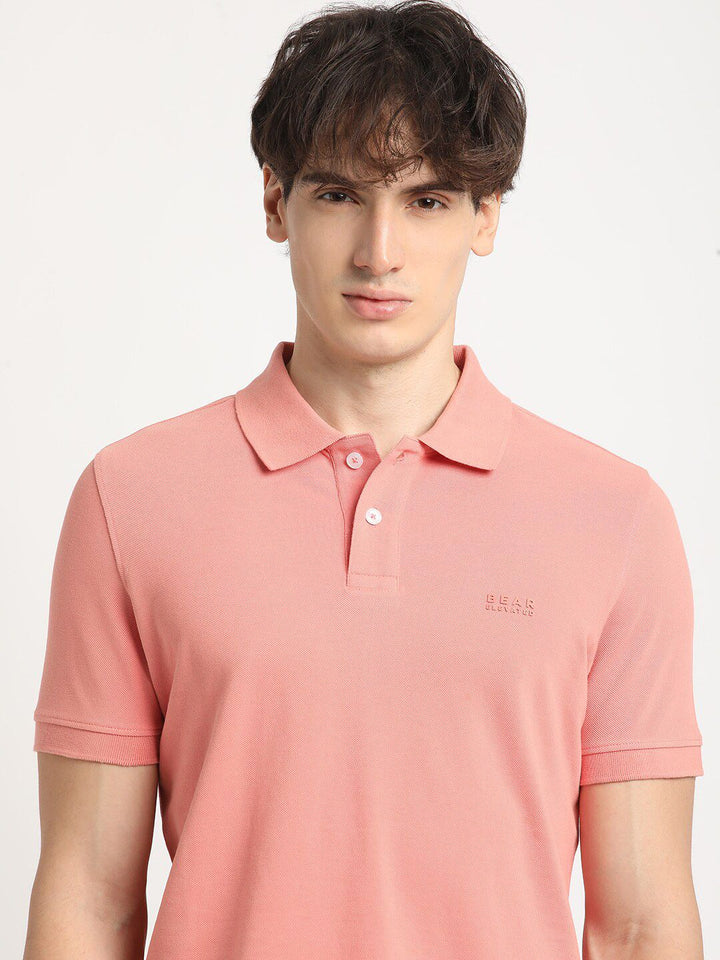 THE BEAR HOUSE Polo Collar Pure Cotton Slim Fit T-shirt