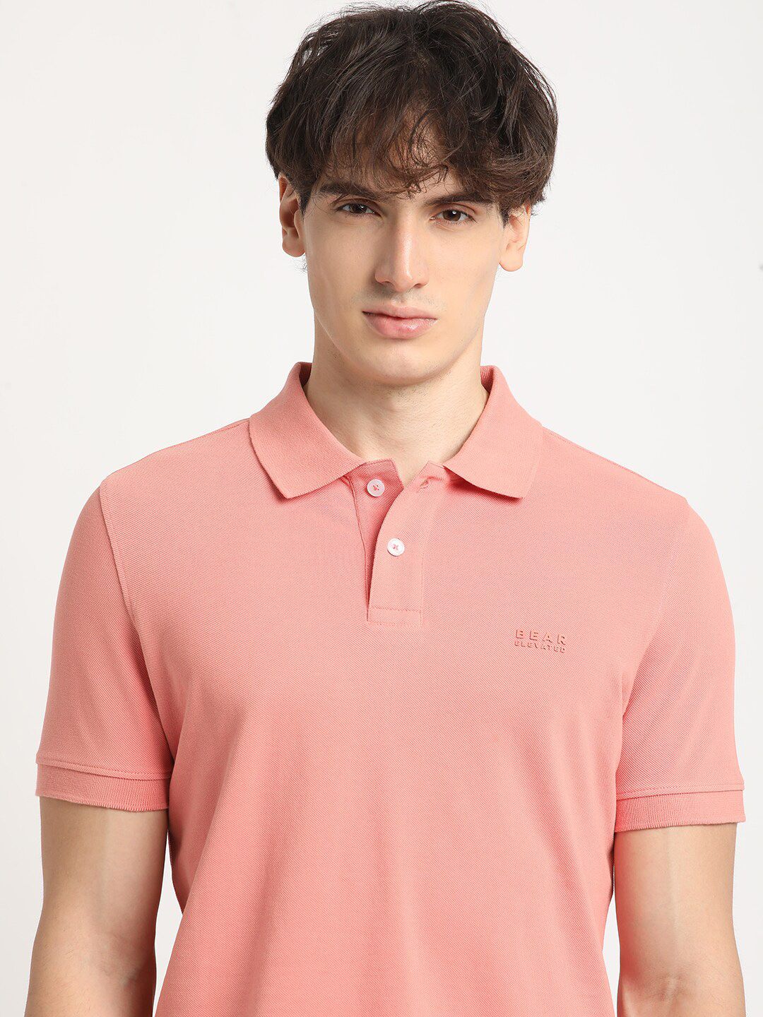 THE BEAR HOUSE Polo Collar Pure Cotton Slim Fit T-shirt