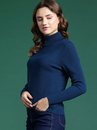 DressBerry Acrylic Ribbed High Neck Pullover