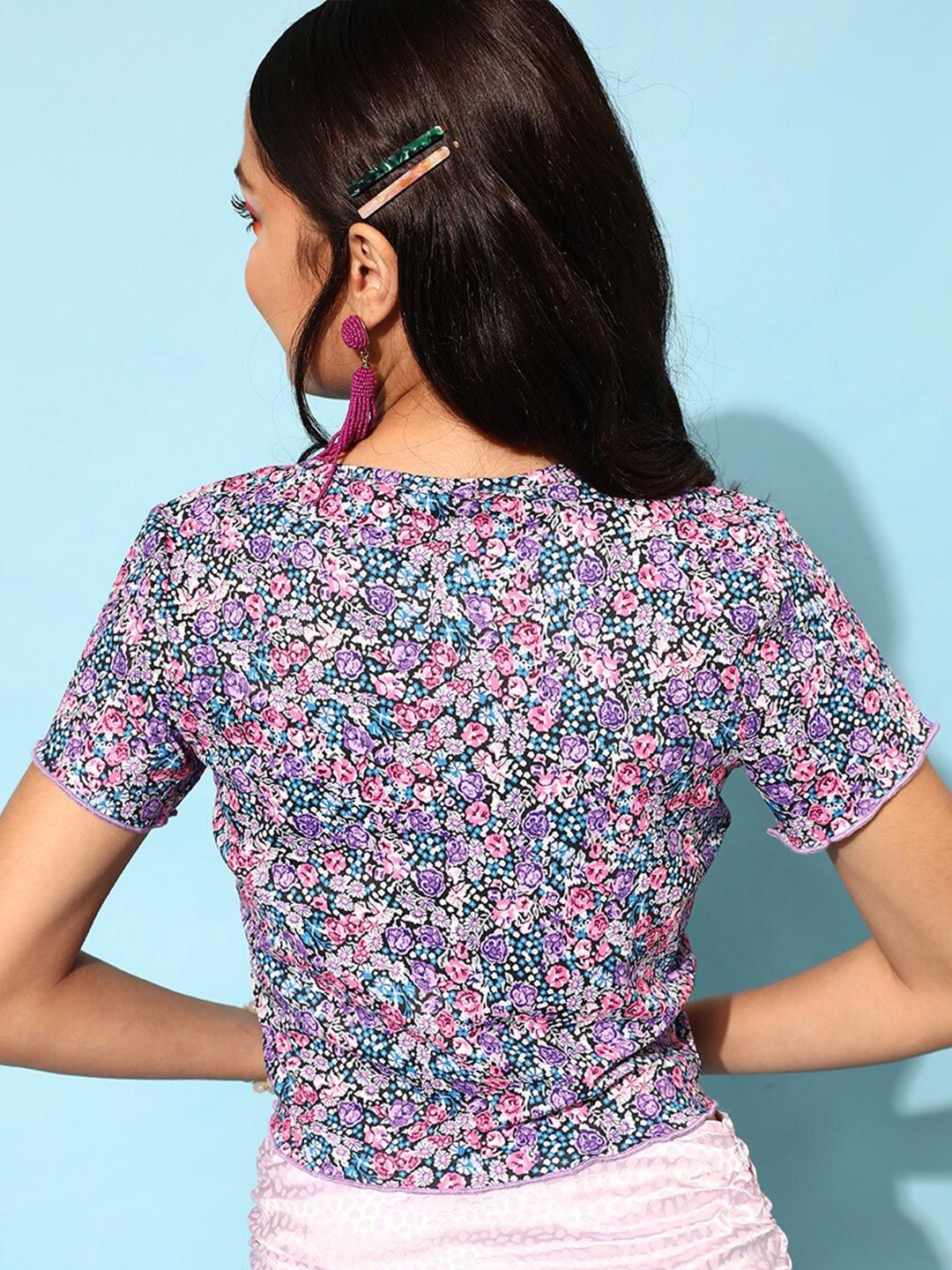 STREET 9 Charming Purple Printed Top