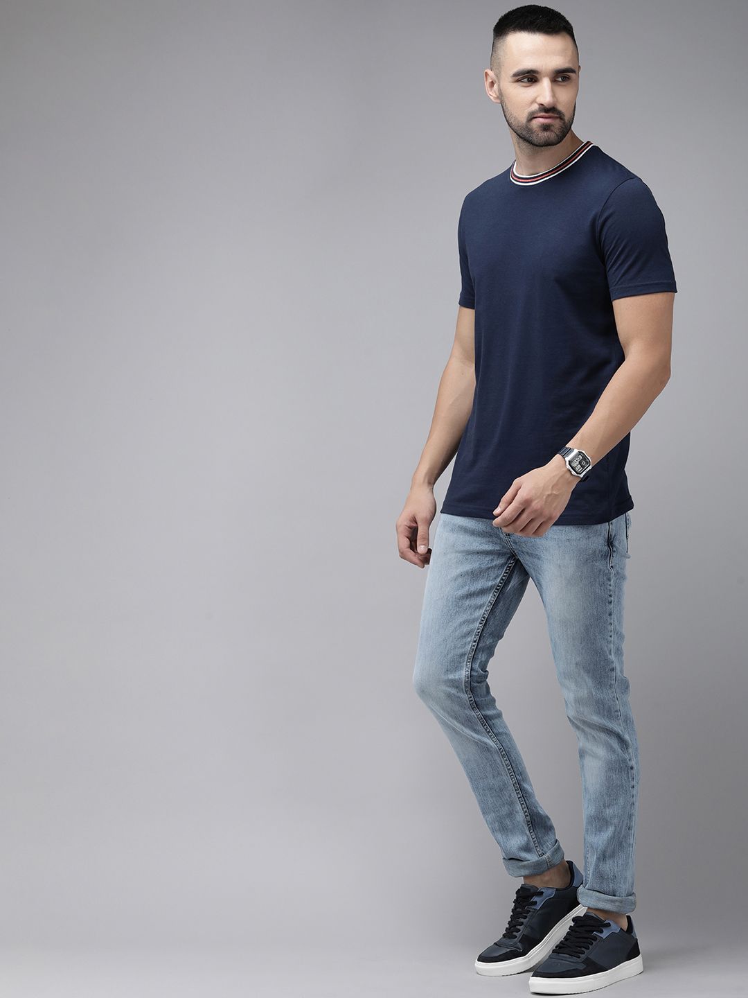 SPYKAR Men Skinny Fit Low-Rise Heavy Fade Stretchable Jeans