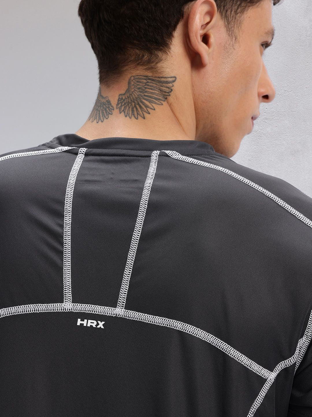 HRX by Hrithik Roshan Men Contrast Stitch Rapid-Dry Training T-shirt