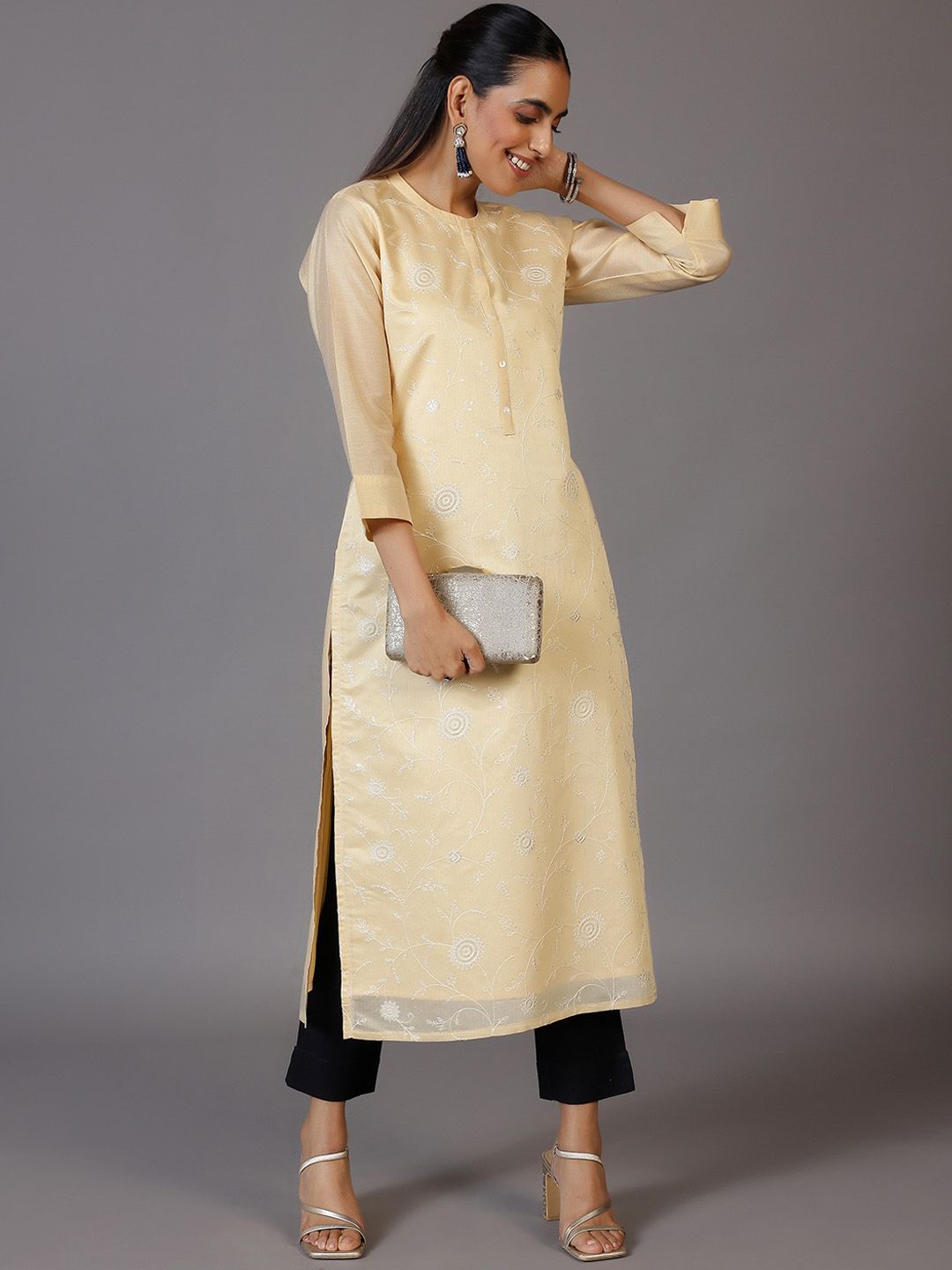 Libas Ethnic Motifs Embroidered Thread Work Kurta