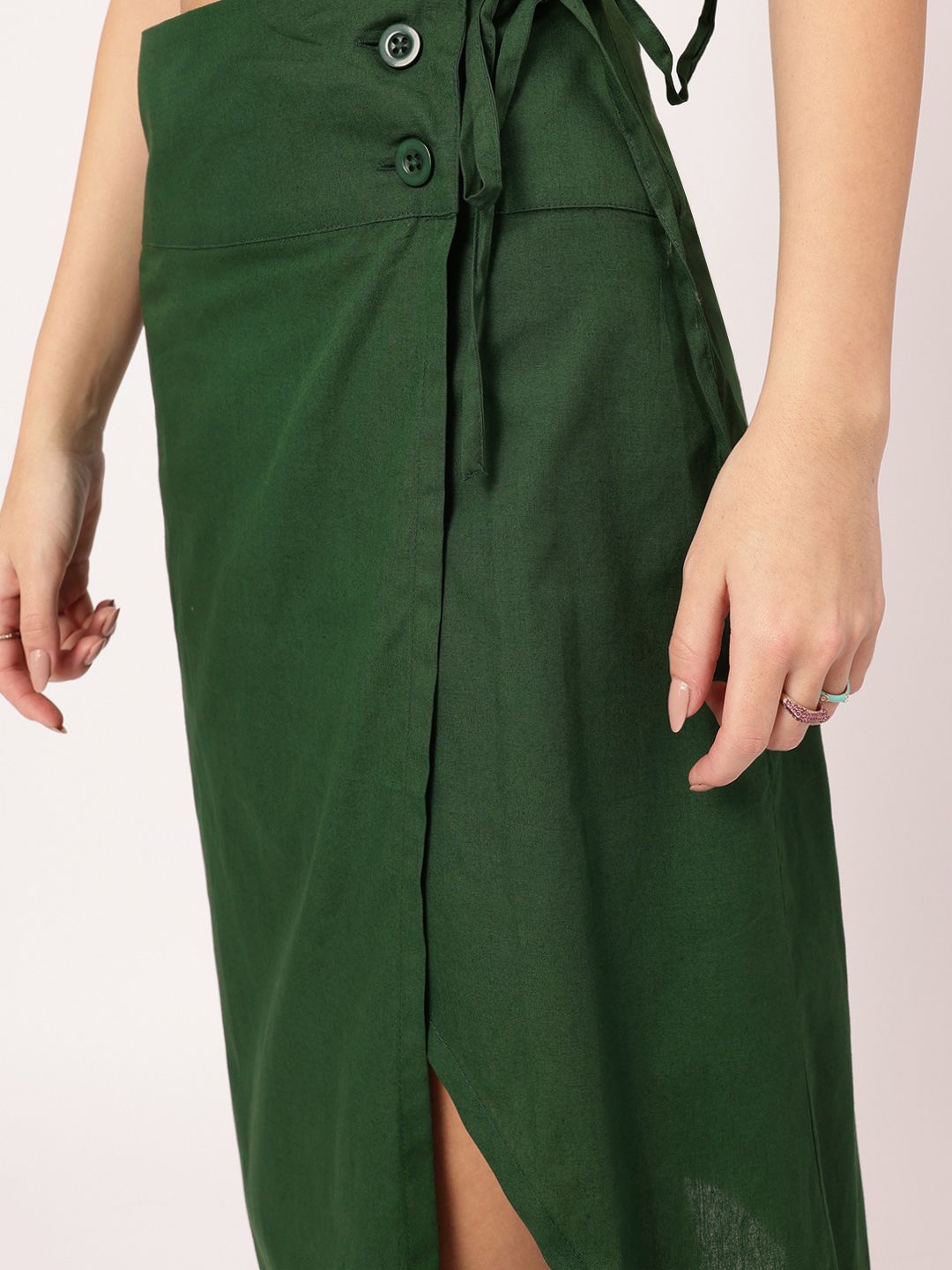 DressBerry Sleek Serenity Wrap Style Midi Skirt