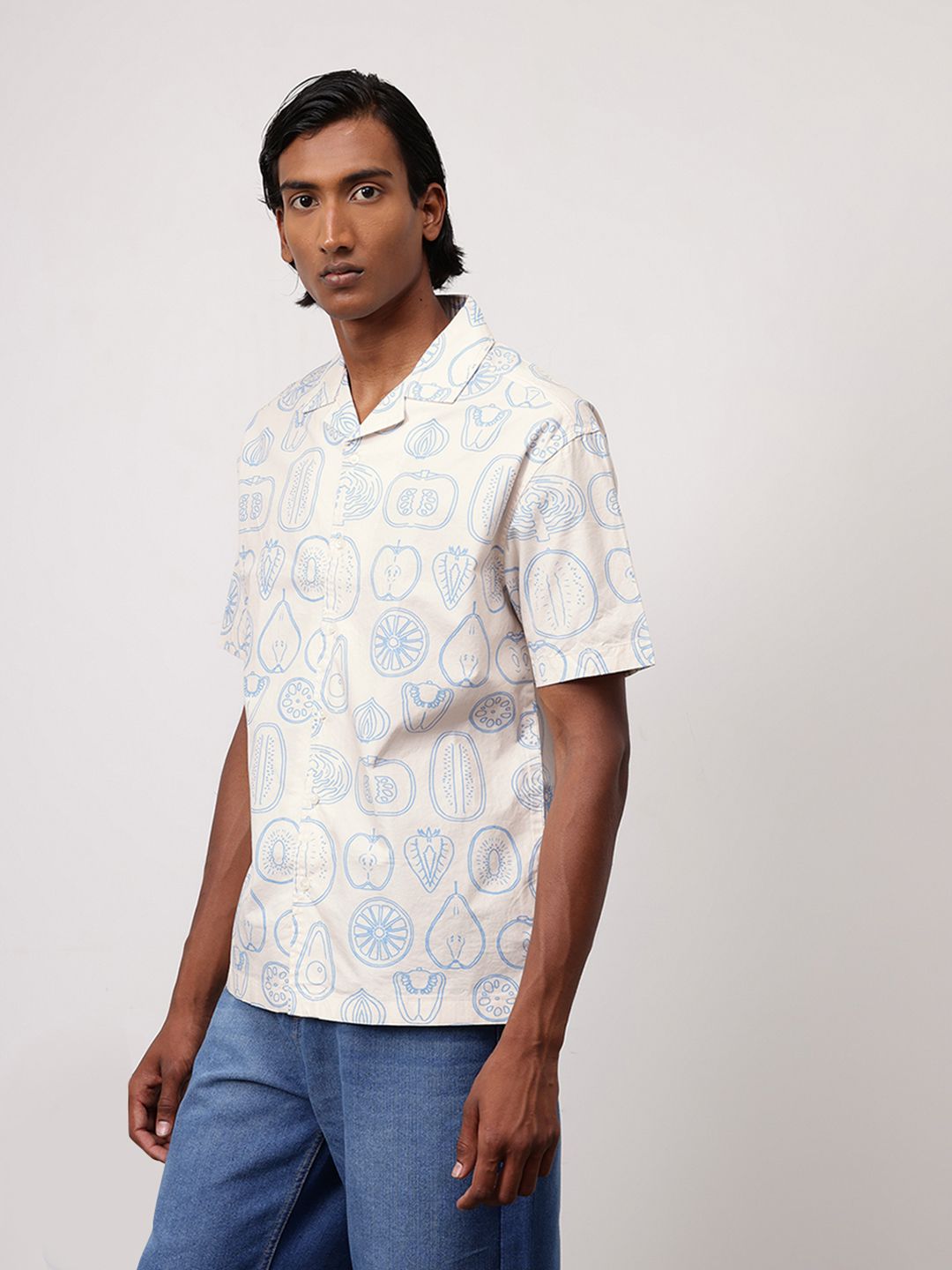 ether Men Comfort Fit Pure Cotton Printed Casual Shirt