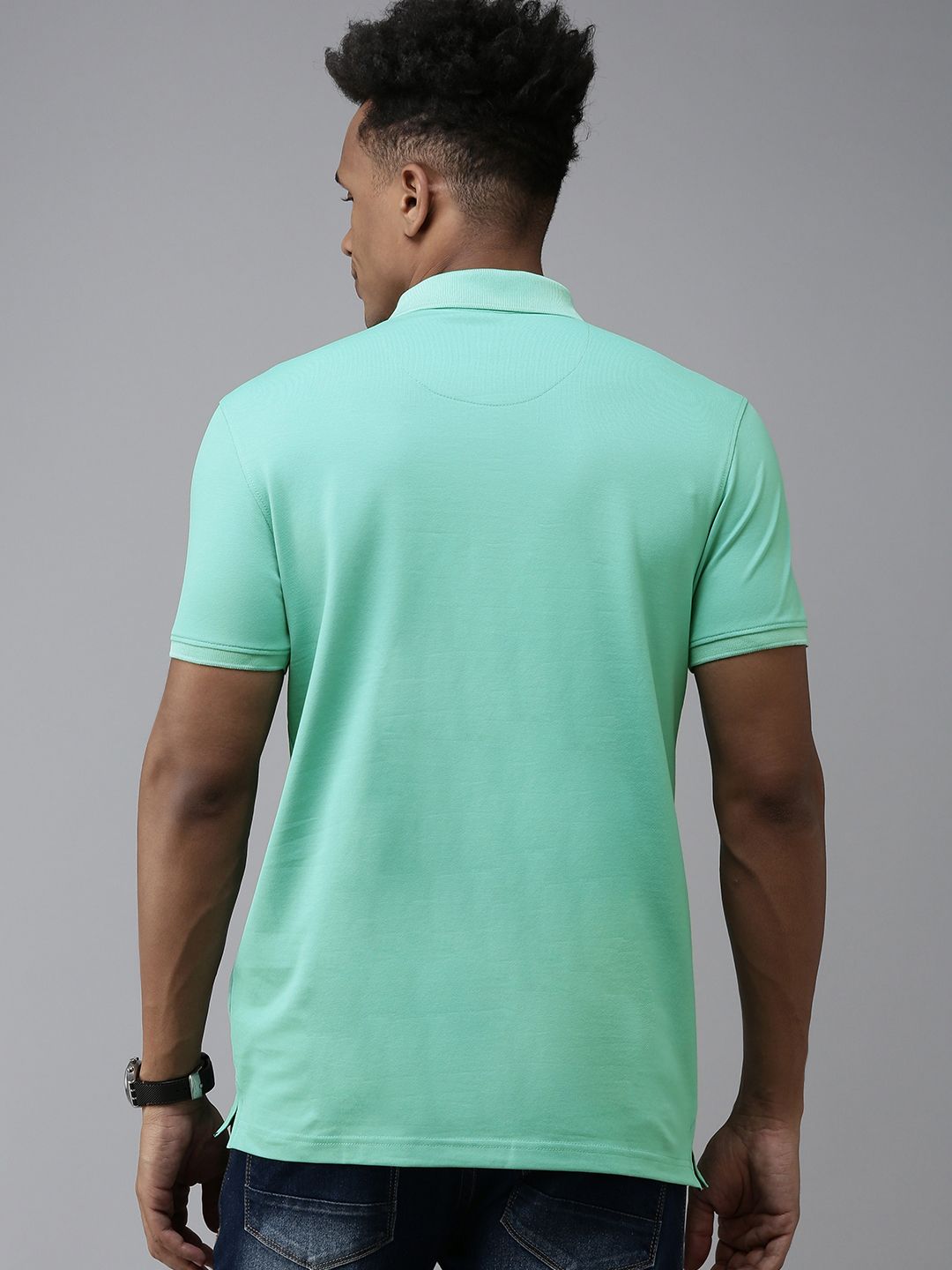 SPYKAR Solid Polo Collar Applique Slim Fit T-shirt