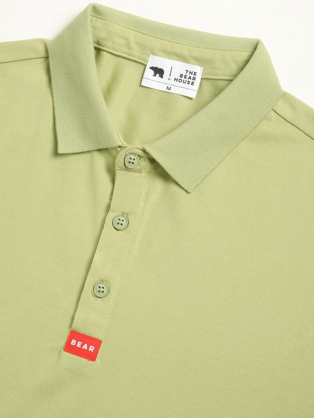 THE BEAR HOUSE Polo Collar Short Sleeves Slim Fit T-shirt