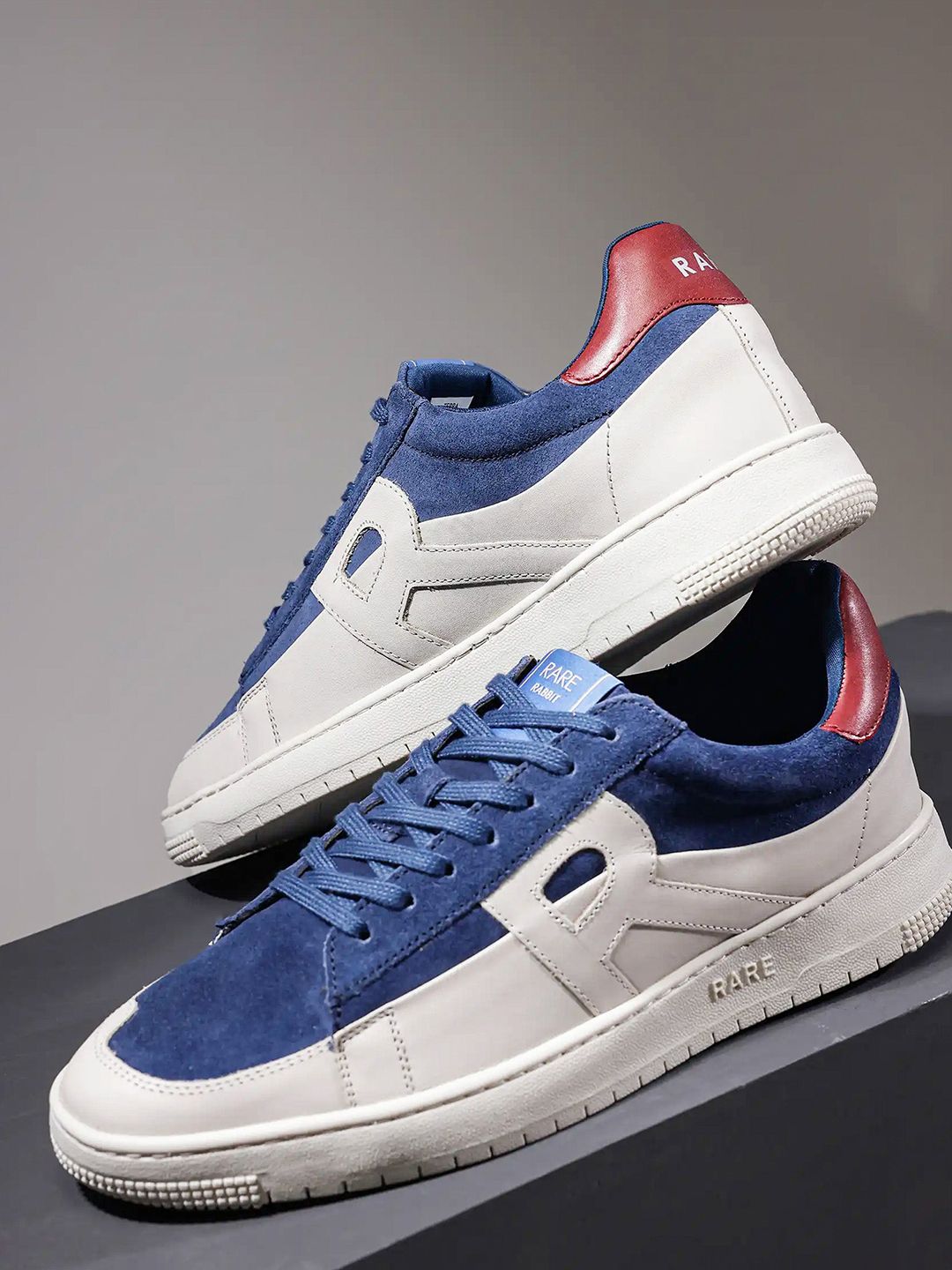 RARE RABBIT Men Colourblocked Leather Sneakers