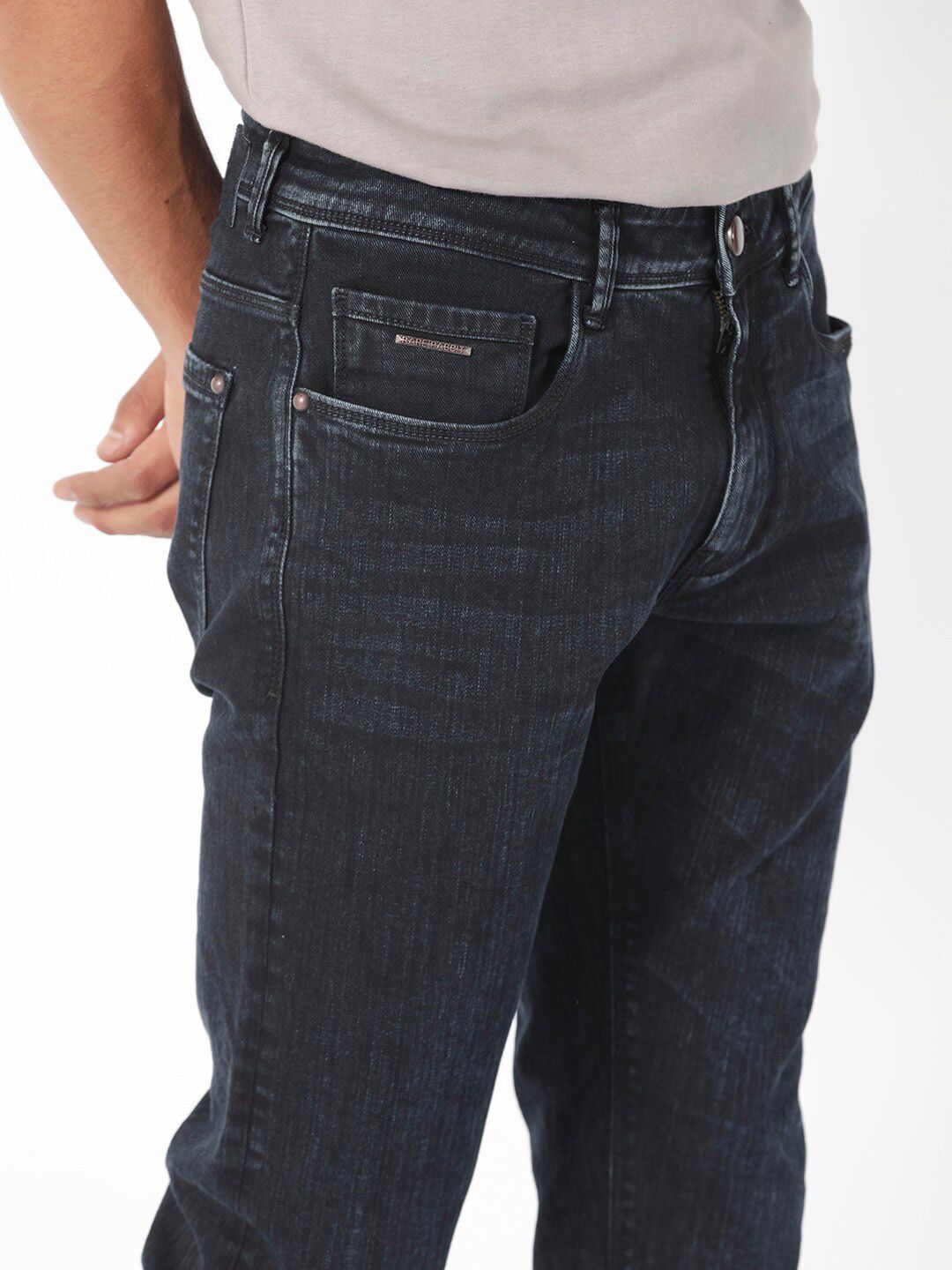 RARE RABBIT Men Anket Slim Fit Mid-Rise Stretchable Jeans