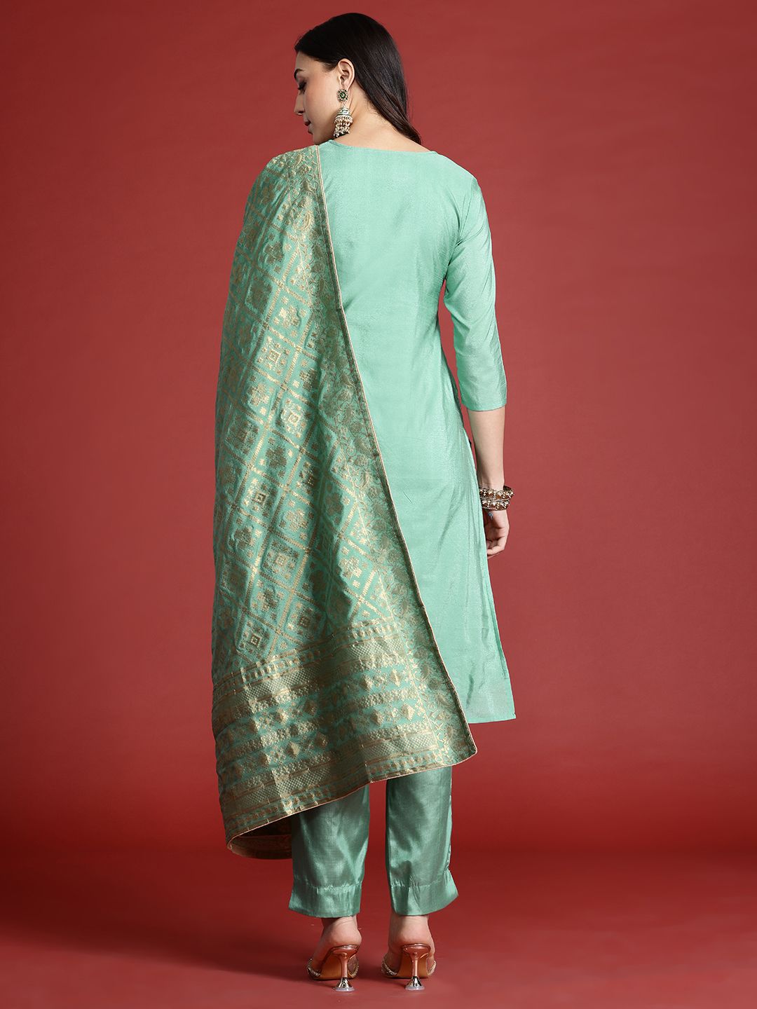 Anouk Tyohaar Zari Kurta with Trousers & Dupatta
