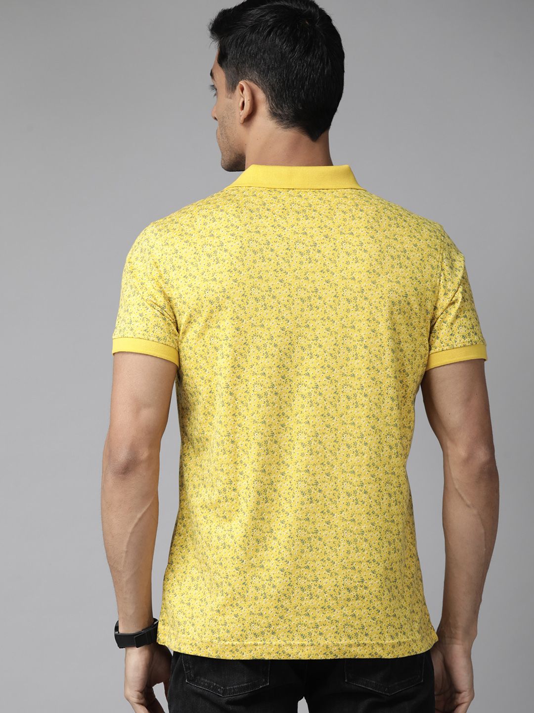 Park Avenue Micro Ditsy Print Slim Fit Polo T-shirt