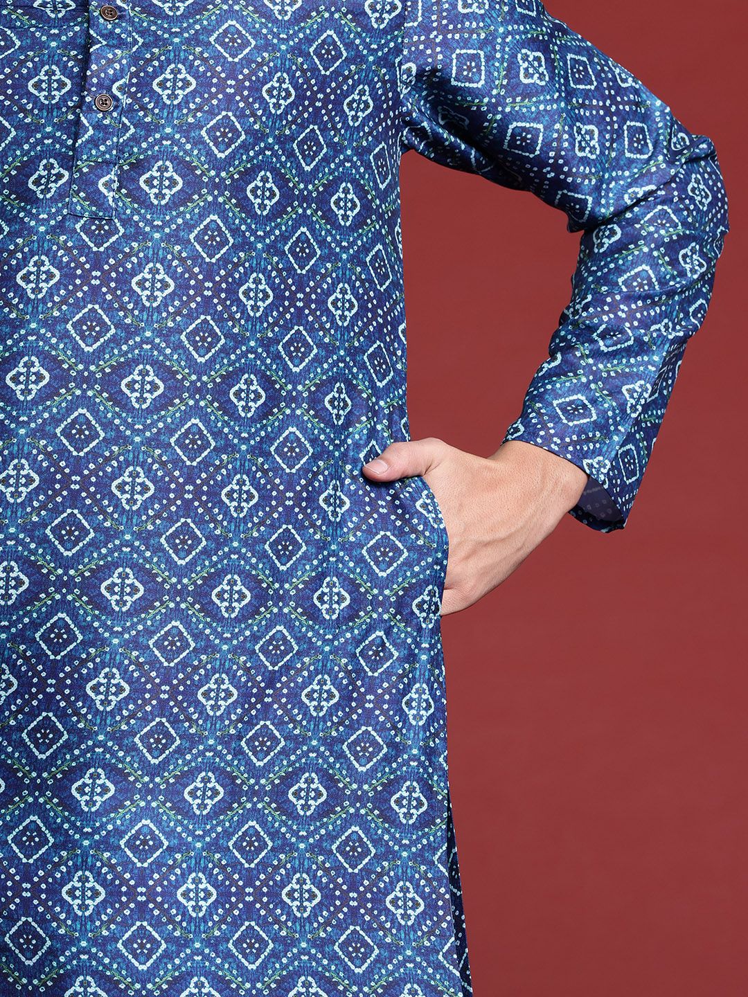 Anouk Bandhani Print Straight Kurta