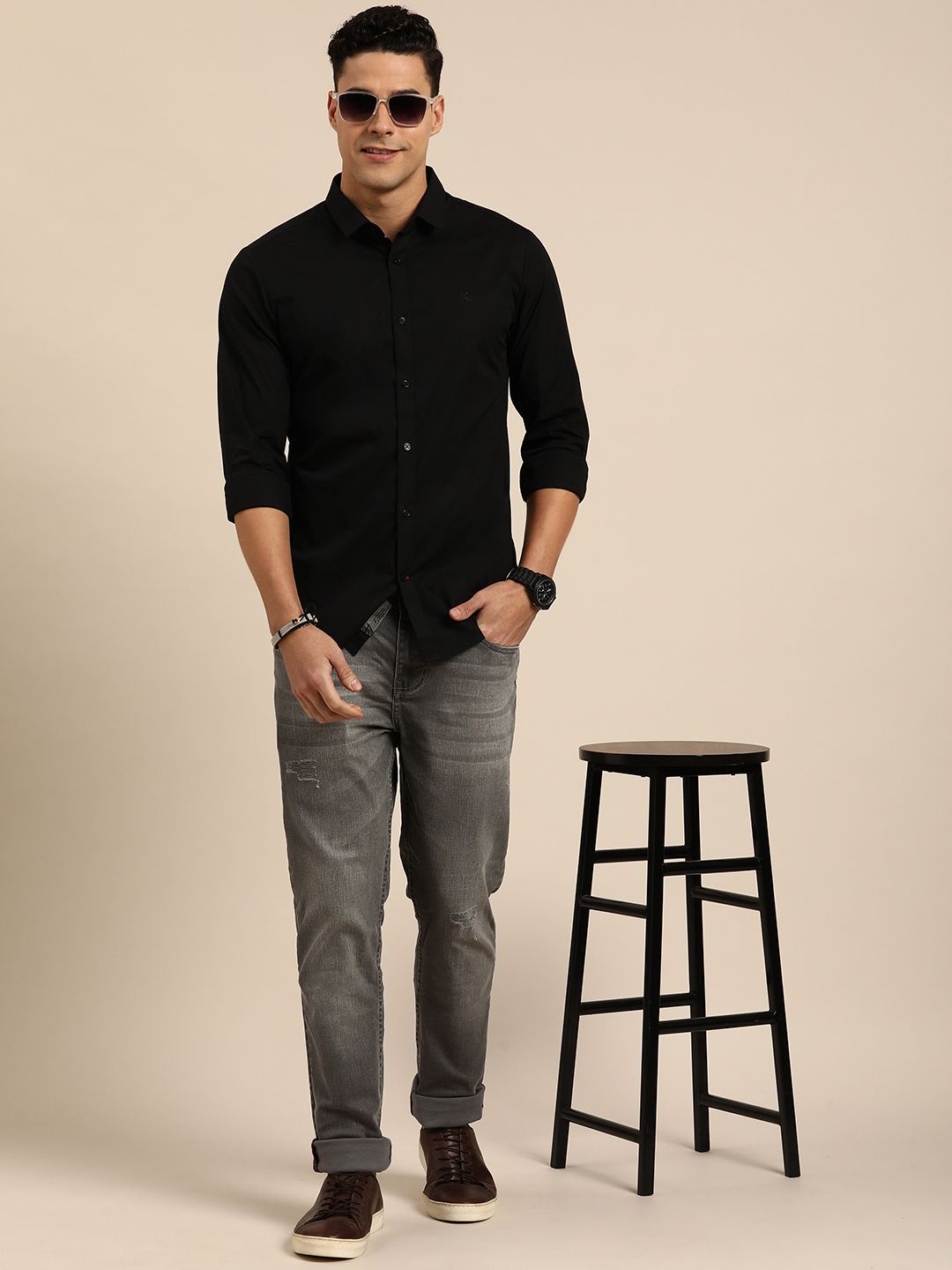 Being Human Men Solid Slim Fit Casual Shirt