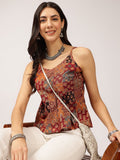 Anouk Ethnic Printed Sleeveless Cotton Peplum Crop Top