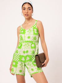 DressBerry Tropical Taste Strappy Smocked Playsuit