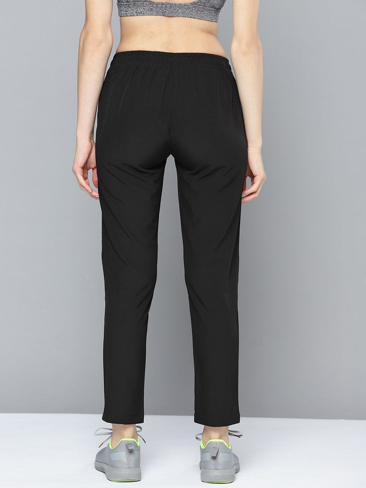 HRX By Hrithik Roshan Training Women Jet Black Rapid-Dry Brand Carrier Track pants
