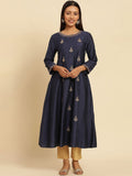 W Ethnic Motifs Embroidered Regular Sleeves Sequins Kurta