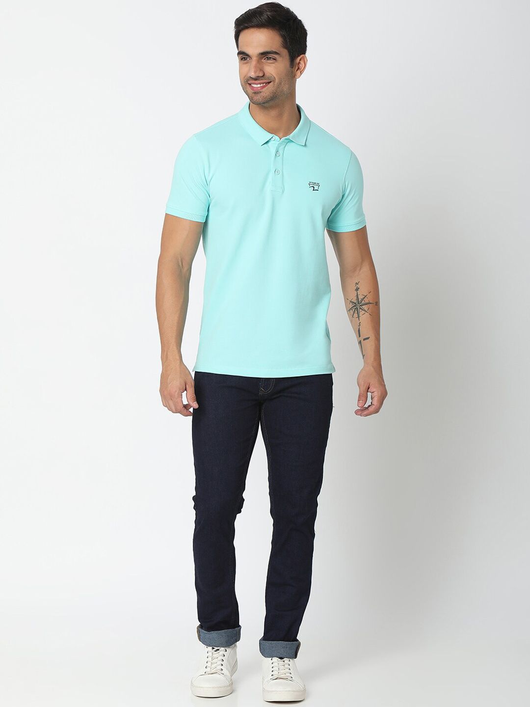 SPYKAR Men Blue Cotton Regular Fit Narrow Length Jeans