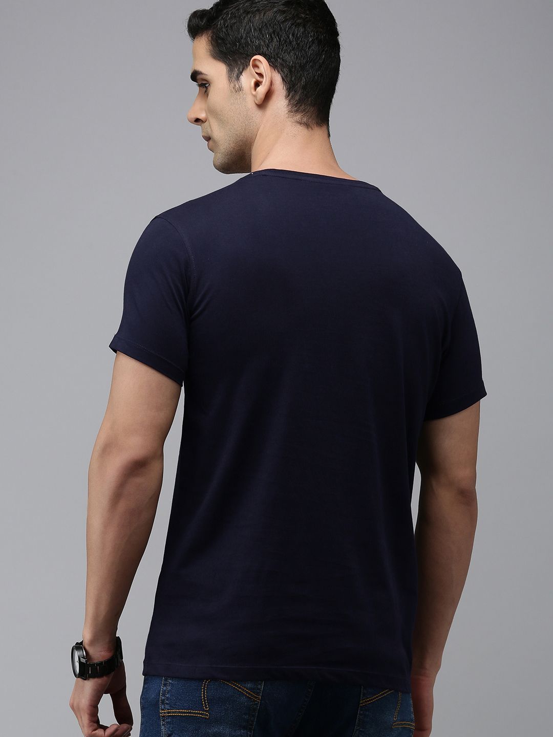 SPYKAR Men Pure Cotton Typography Printed Slim Fit T-shirt