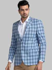 Raymond Checked Contemporary Fit Single-Breasted Blazer
