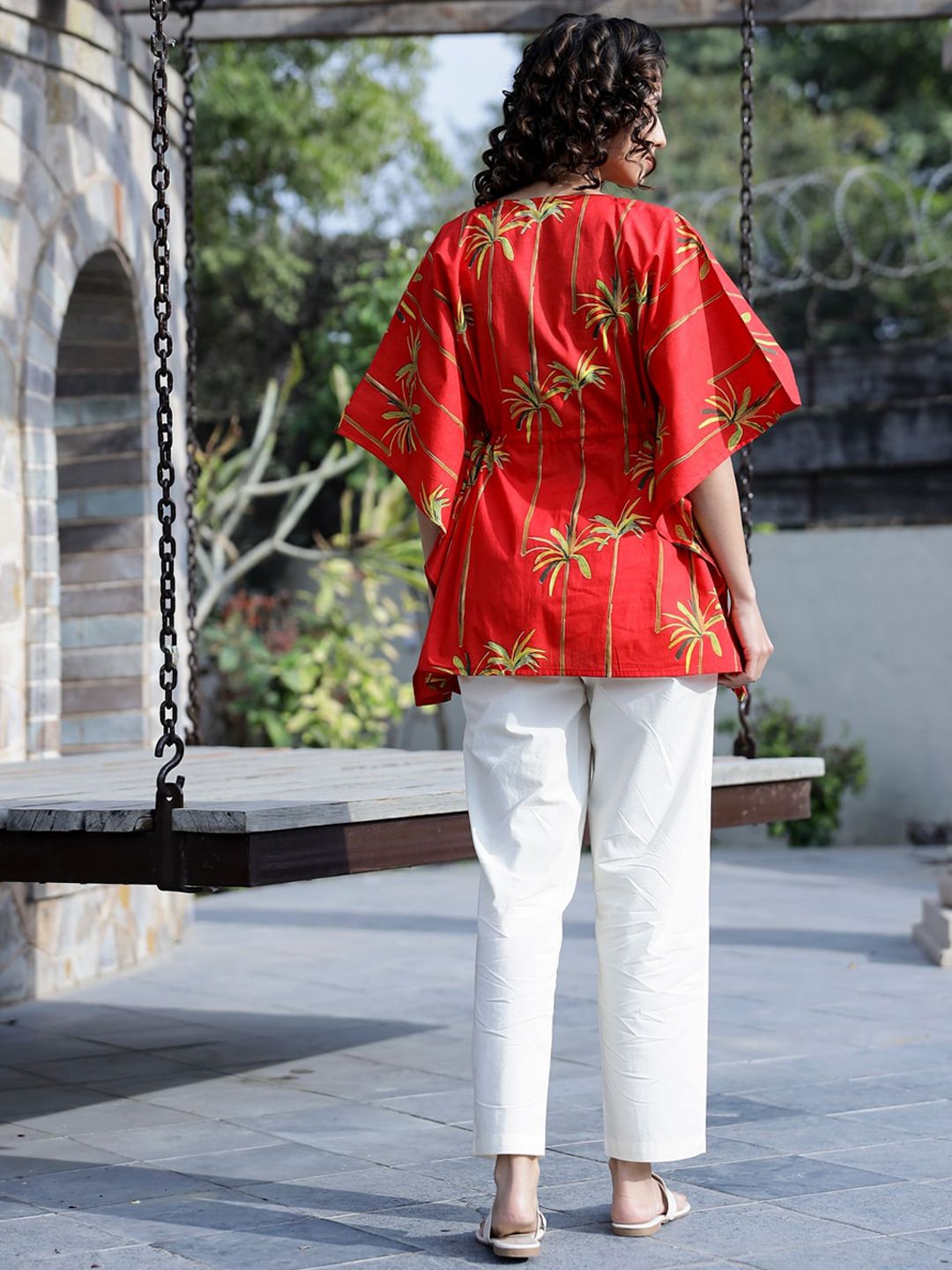 SANSKRUTIHOMES Floral Printed Cotton Kaftan Co-Ords Set